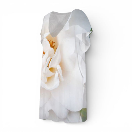 White blouse with a floral design on a white background