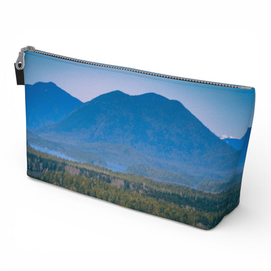 Pouch with a mountain landscape design on a white background