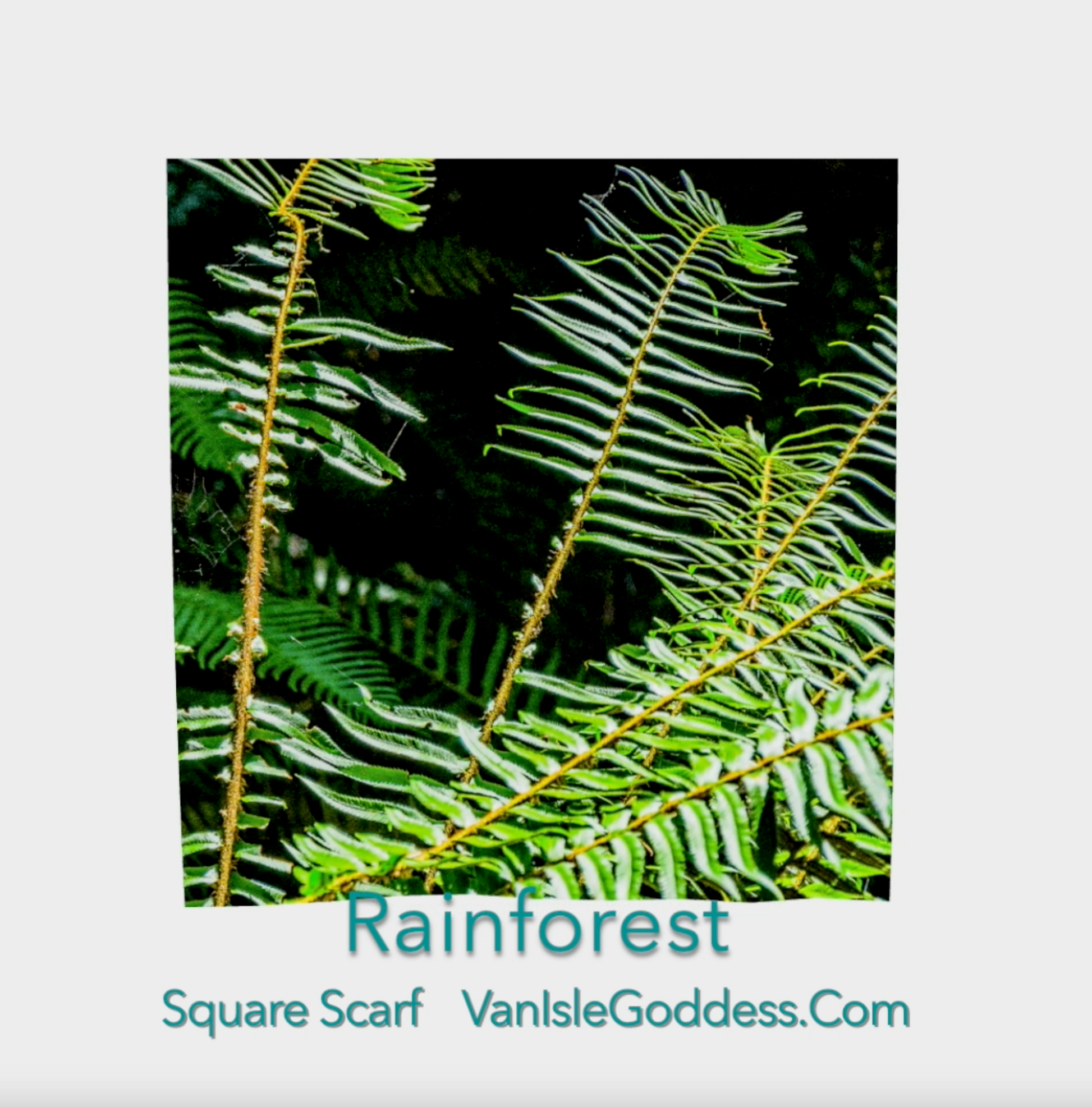 Rainforest square scarf shown full size