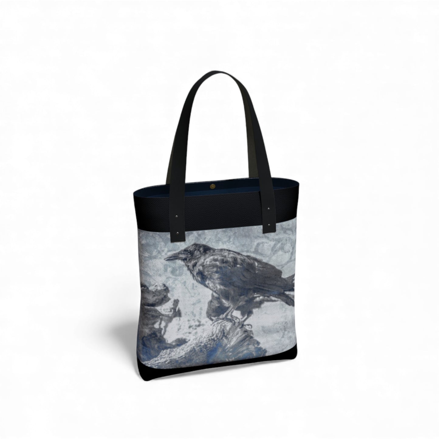 Tote bag with a bird design on a white background