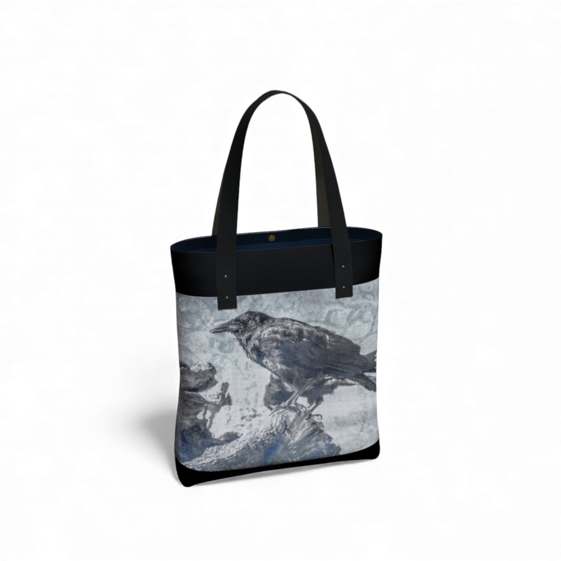 Tote bag with a bird design on a white background