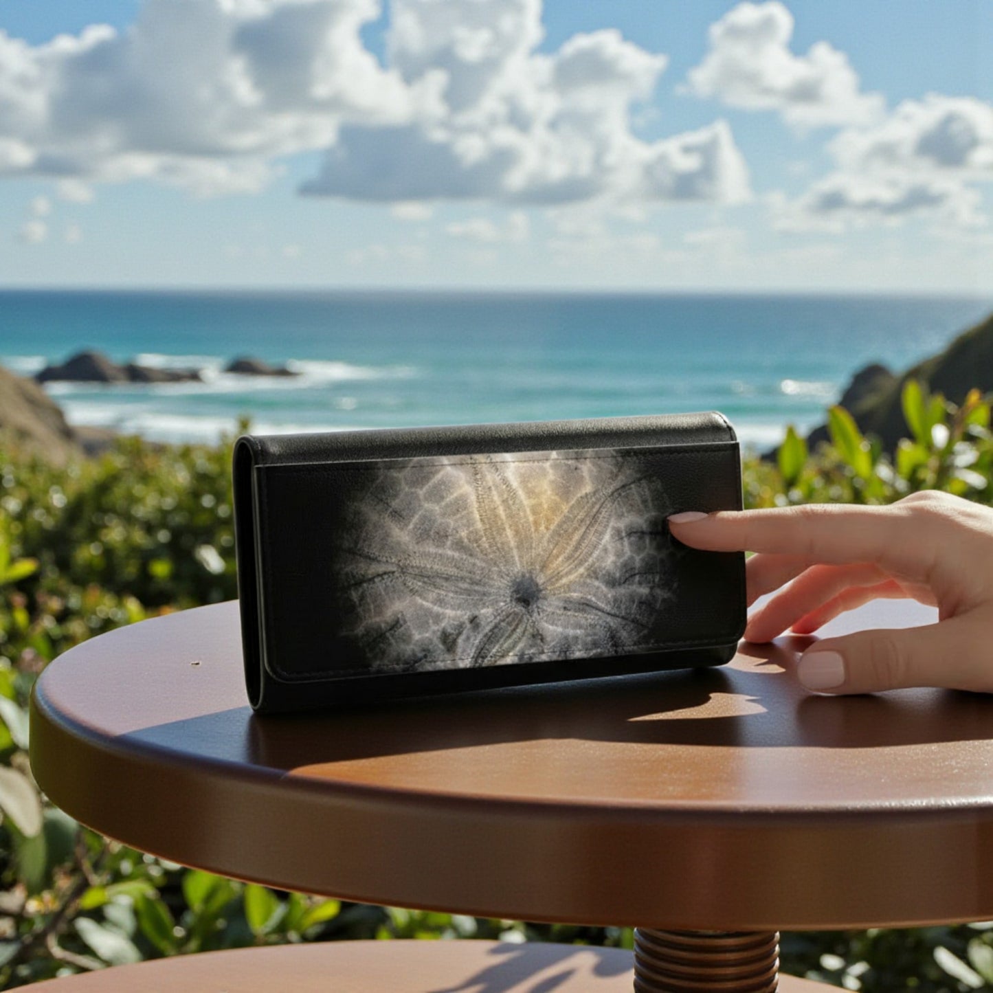 wallet with an ocean veiw