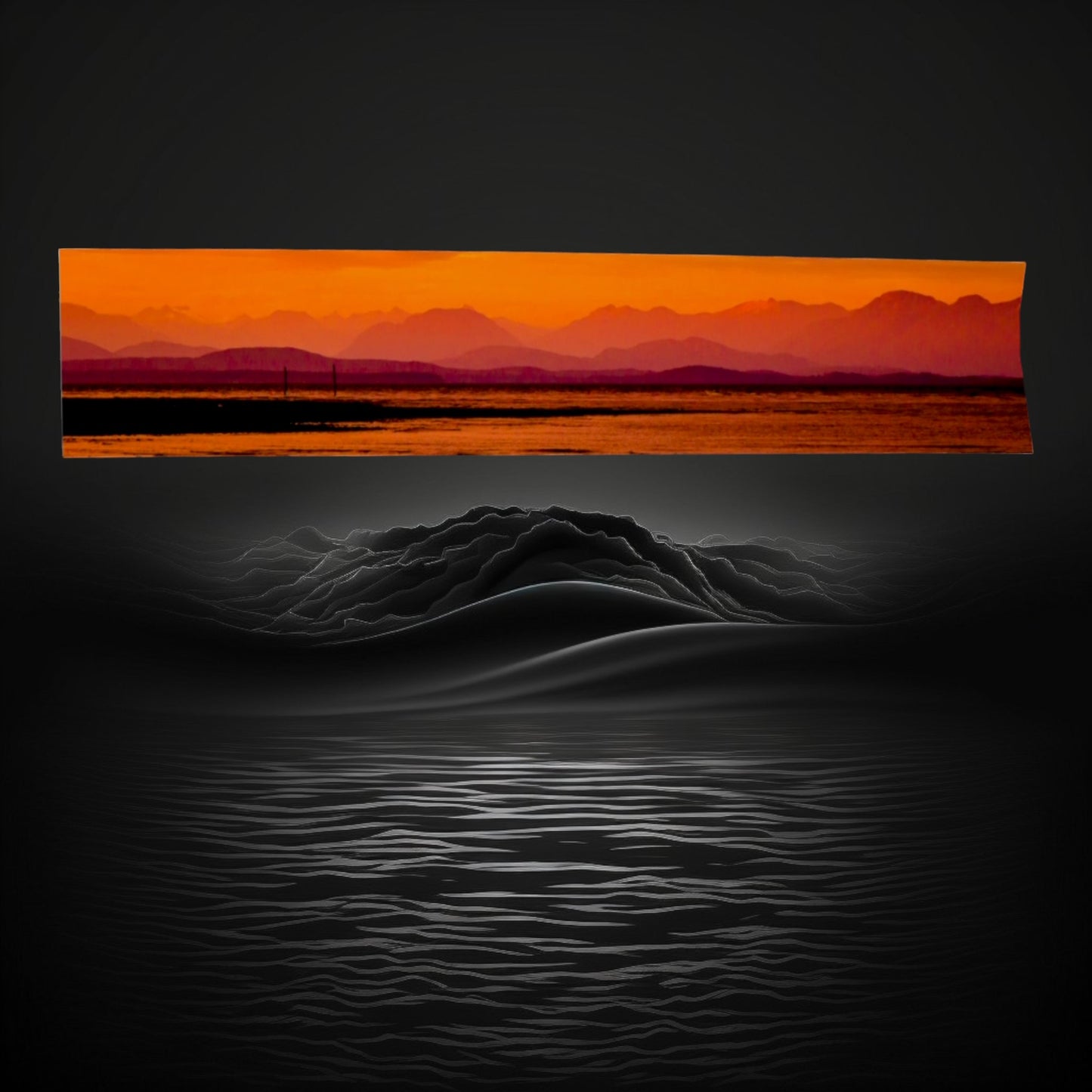 Saratoga Beach Sunset shown full length on a black background.
