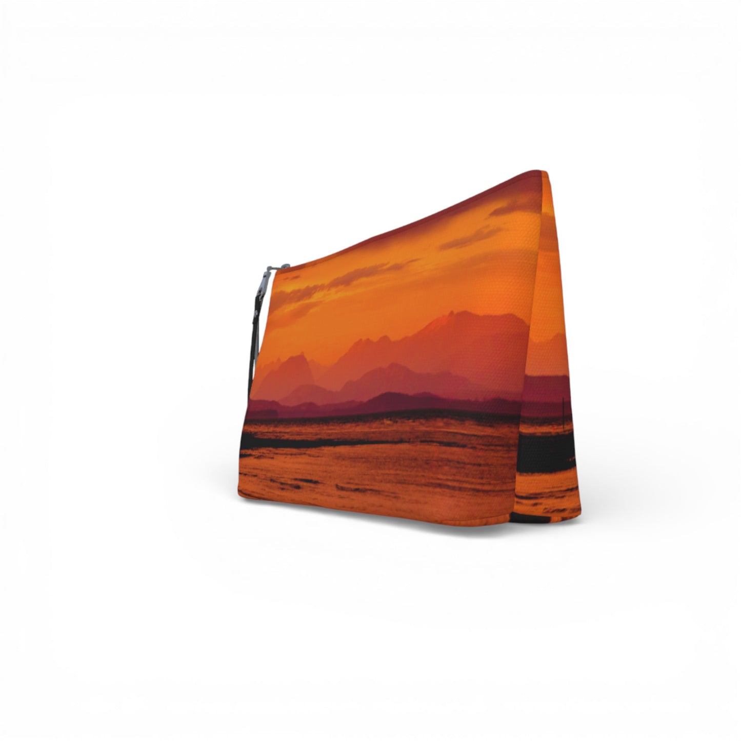 Pouch with a sunset design on a white background