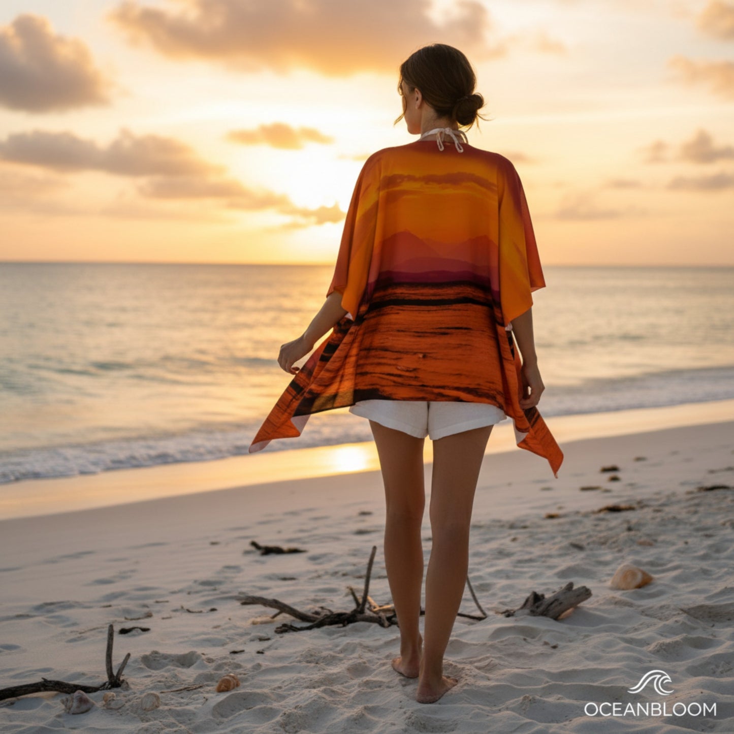 Saratoga Sunset Vancouver Island Draped Kimono