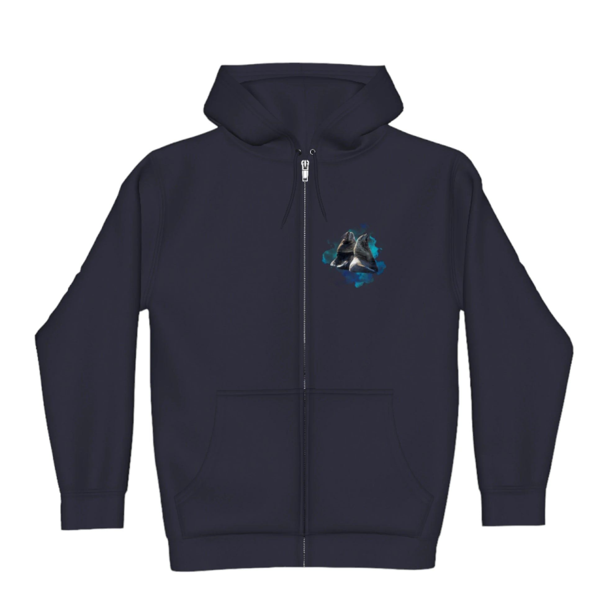 Sea Lions Communication Premium Zipper Hoodie front