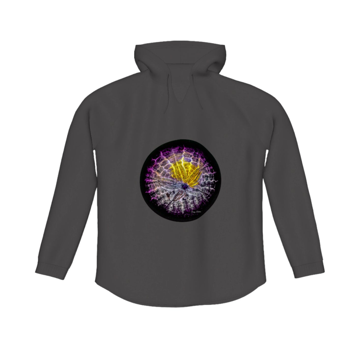 Spotlight Sand Dollar Flow Pullover Hoodie. The image is of a sand dollar.