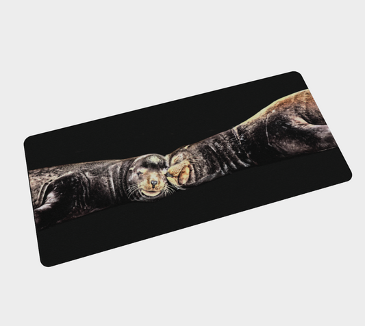 Sleepy Sea Lions Large Desk Mat