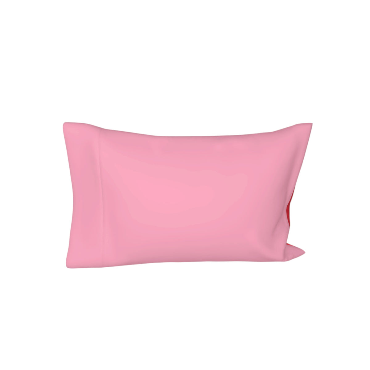 A light pink rectangular pillowcase shown against a plain white background.