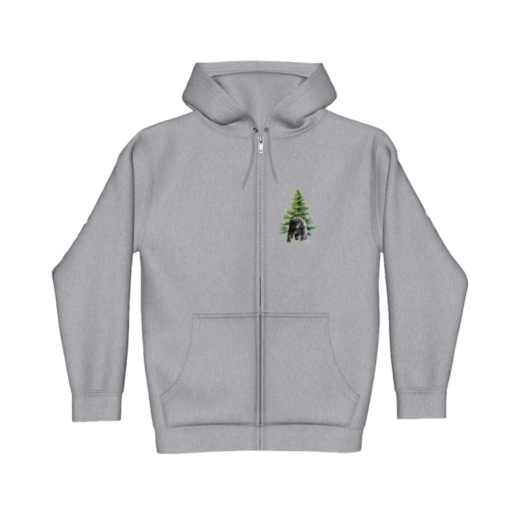 Observant Bear Premium Zipper Hoodie front