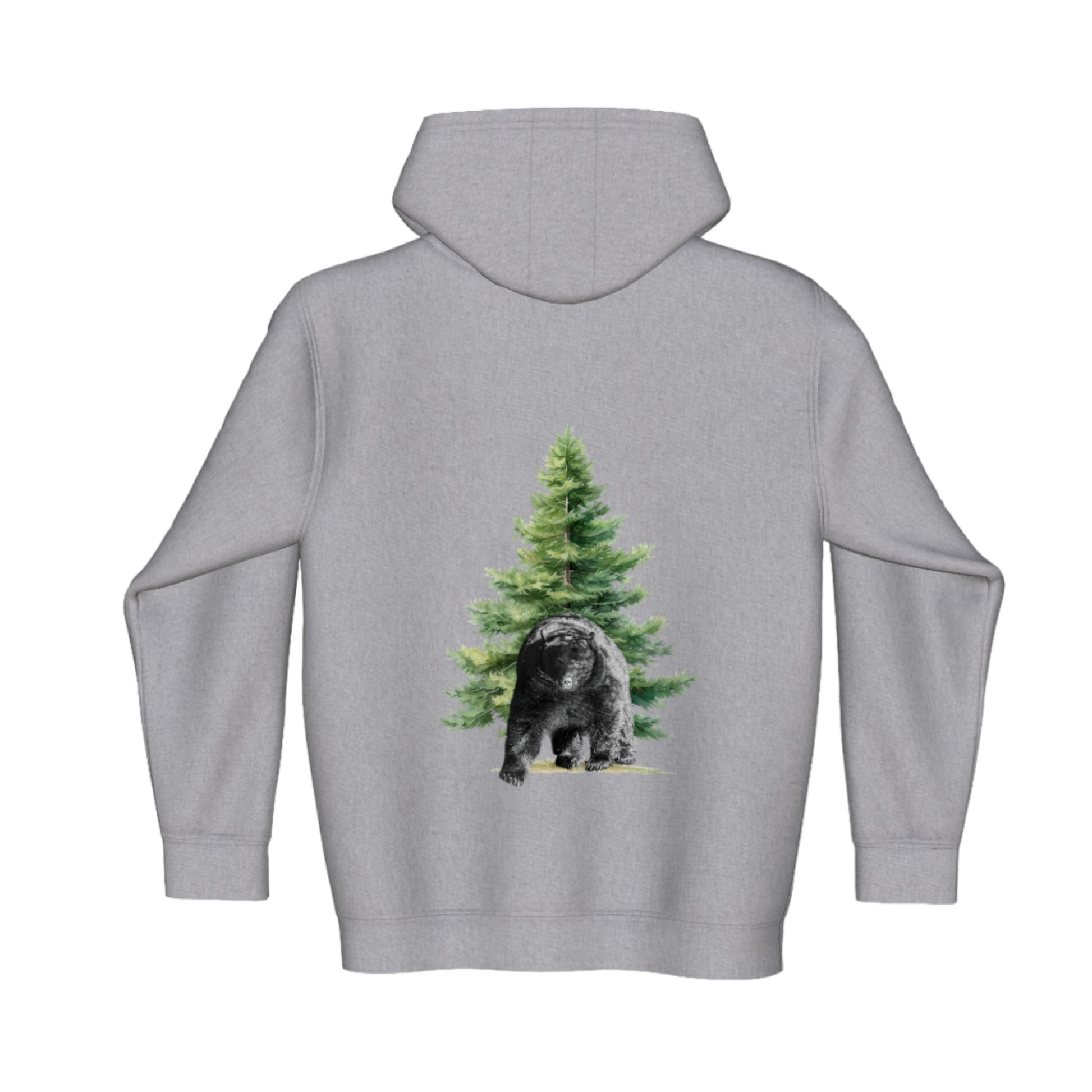 Observant Bear Premium Zipper Hoodie back