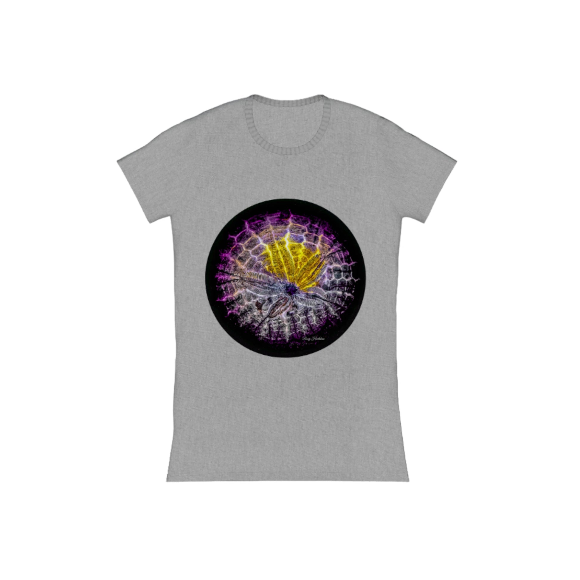 Spotlight Sand Dollar Comfort Slim Fit T-shirt. the image on the front of the shirt is a sand dollar.