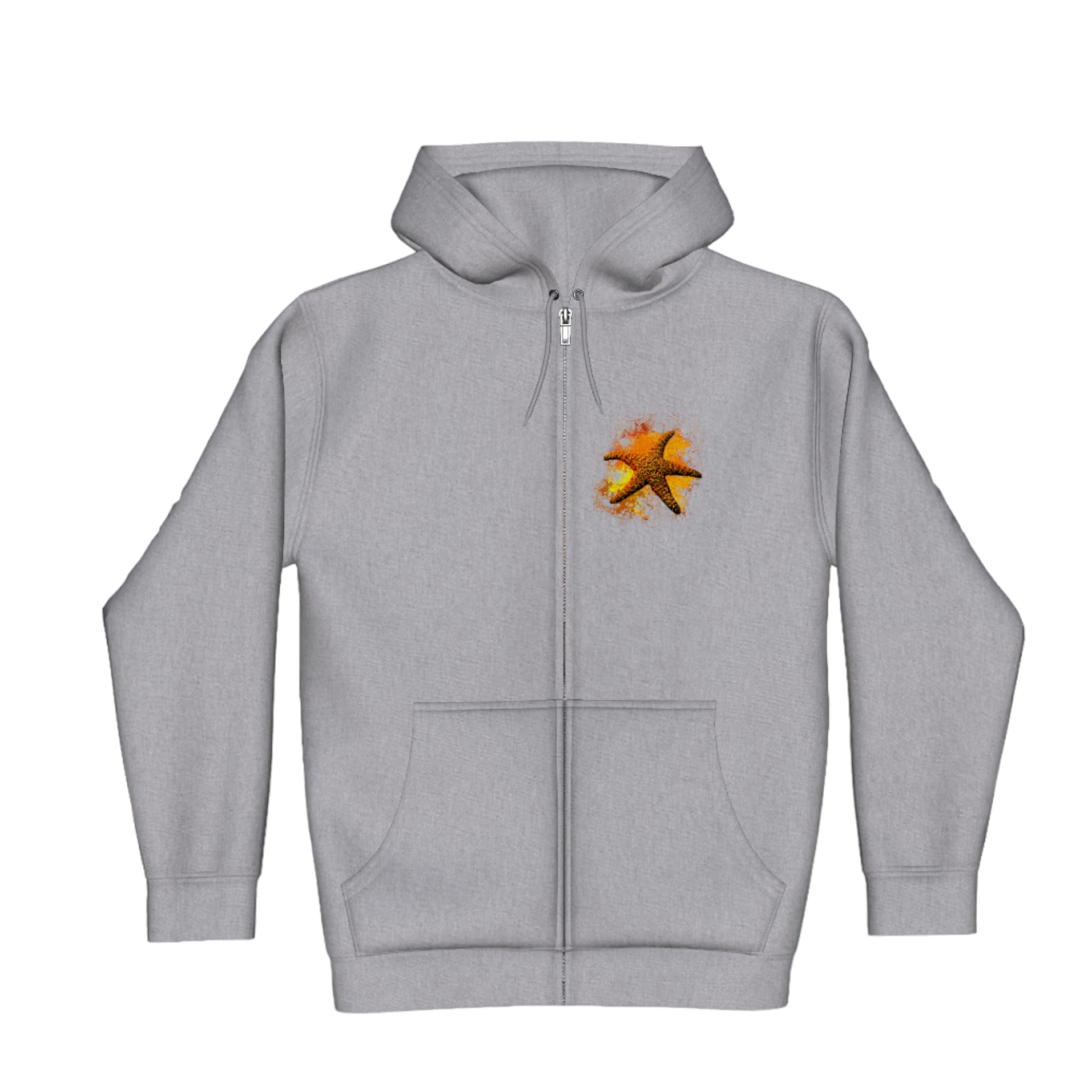 Starfish Orange Premium Zipper Hoodie front