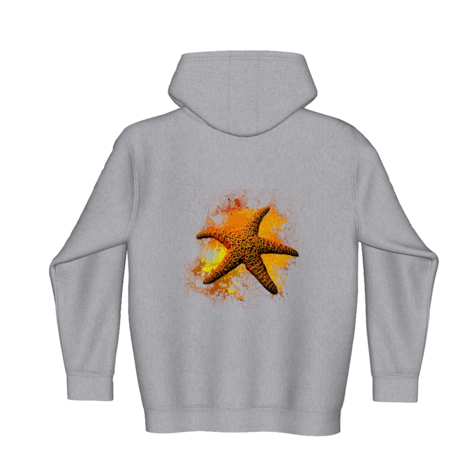 Starfish Orange Premium Zipper Hoodie back