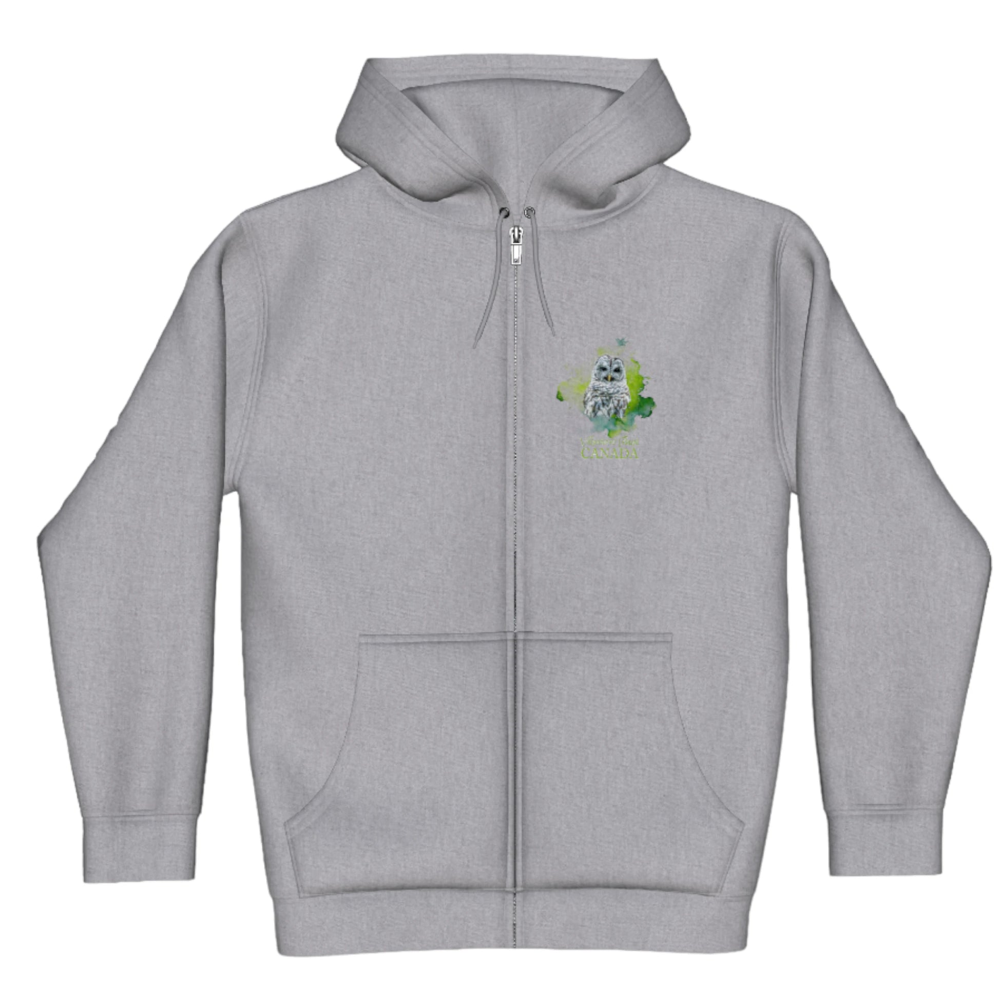Wise Owl Vancouver Island Canada Premium Zipper Hoodie