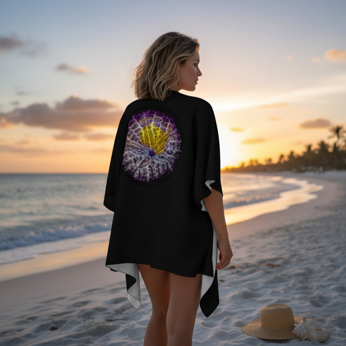 Spotlight Sand Dollar Draped Kimono