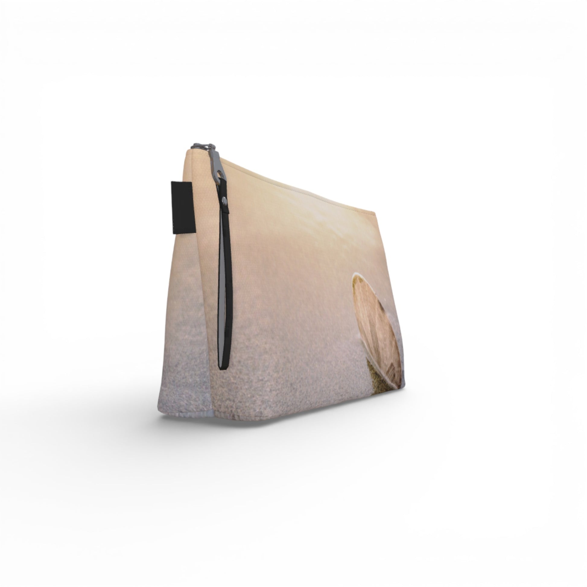 Gradient pouch with black zipper on a white background