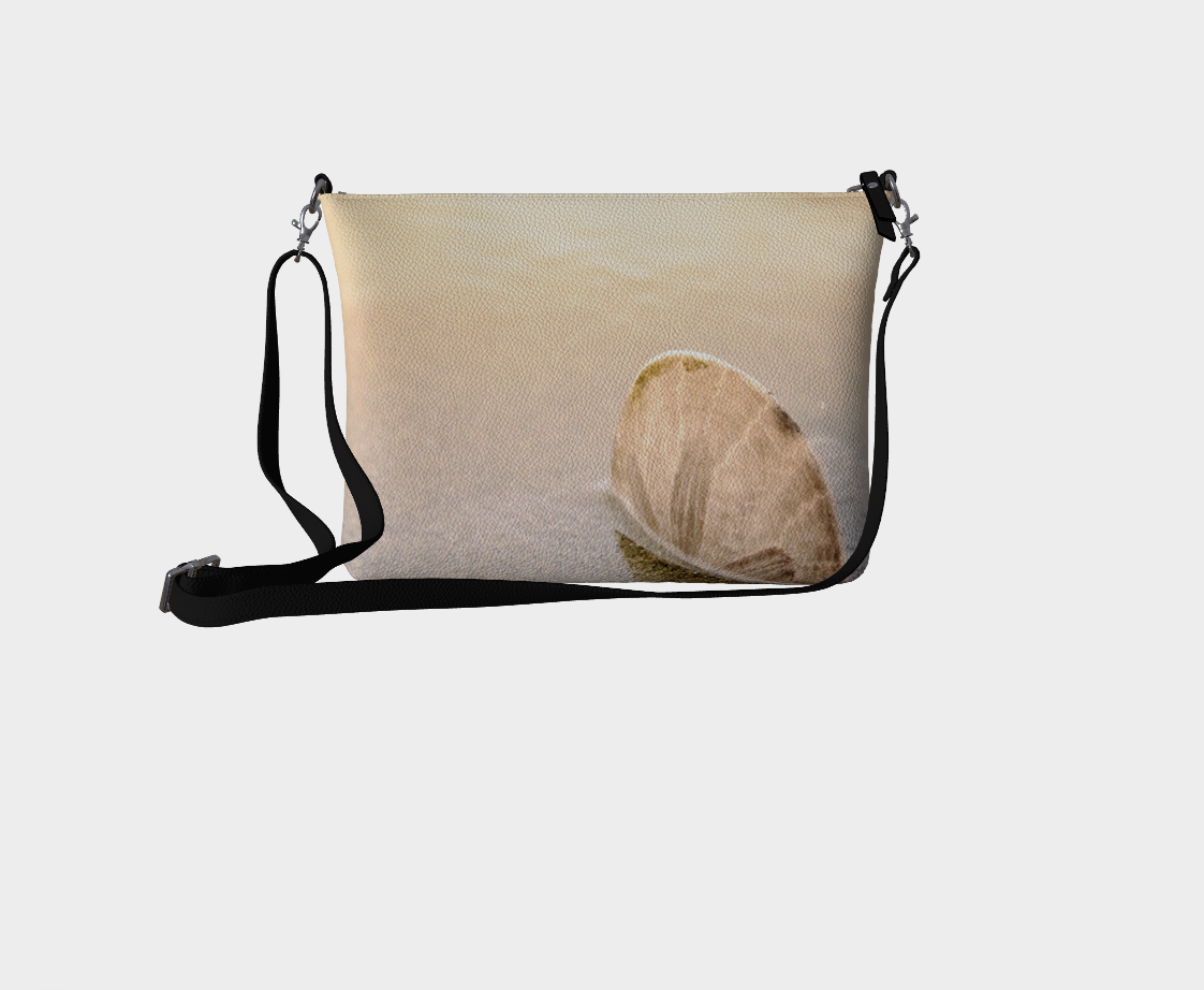 Standing in the Glow Sand Dollar Vegan Leather Crossbody Purse