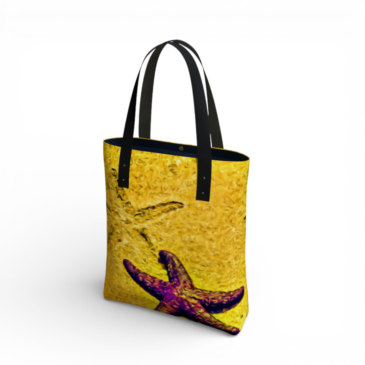 Tote bag with a starfish design on a white background