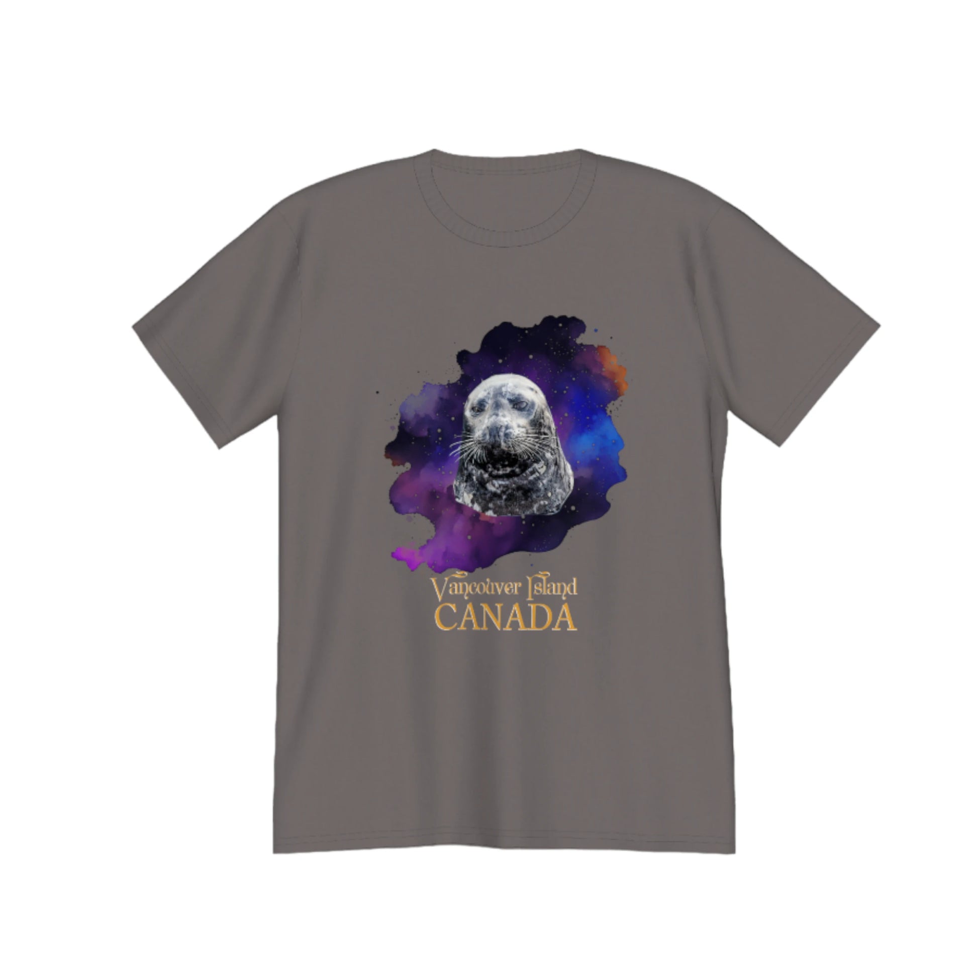 I Love Lucy Vancouver Island Canada Premium Unisex T-shirt! The image on the front of the top is of a harbour seal close up with a abstract colourful background. by van isle goddess dot com