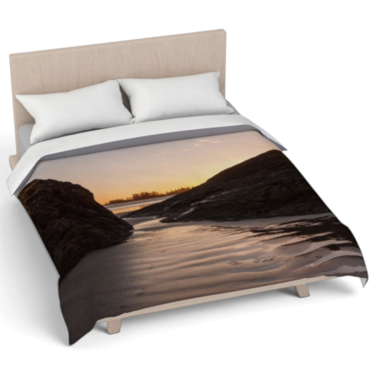 Distant Sunset Tofino | Vancouver Island Cotton Duvet Cover