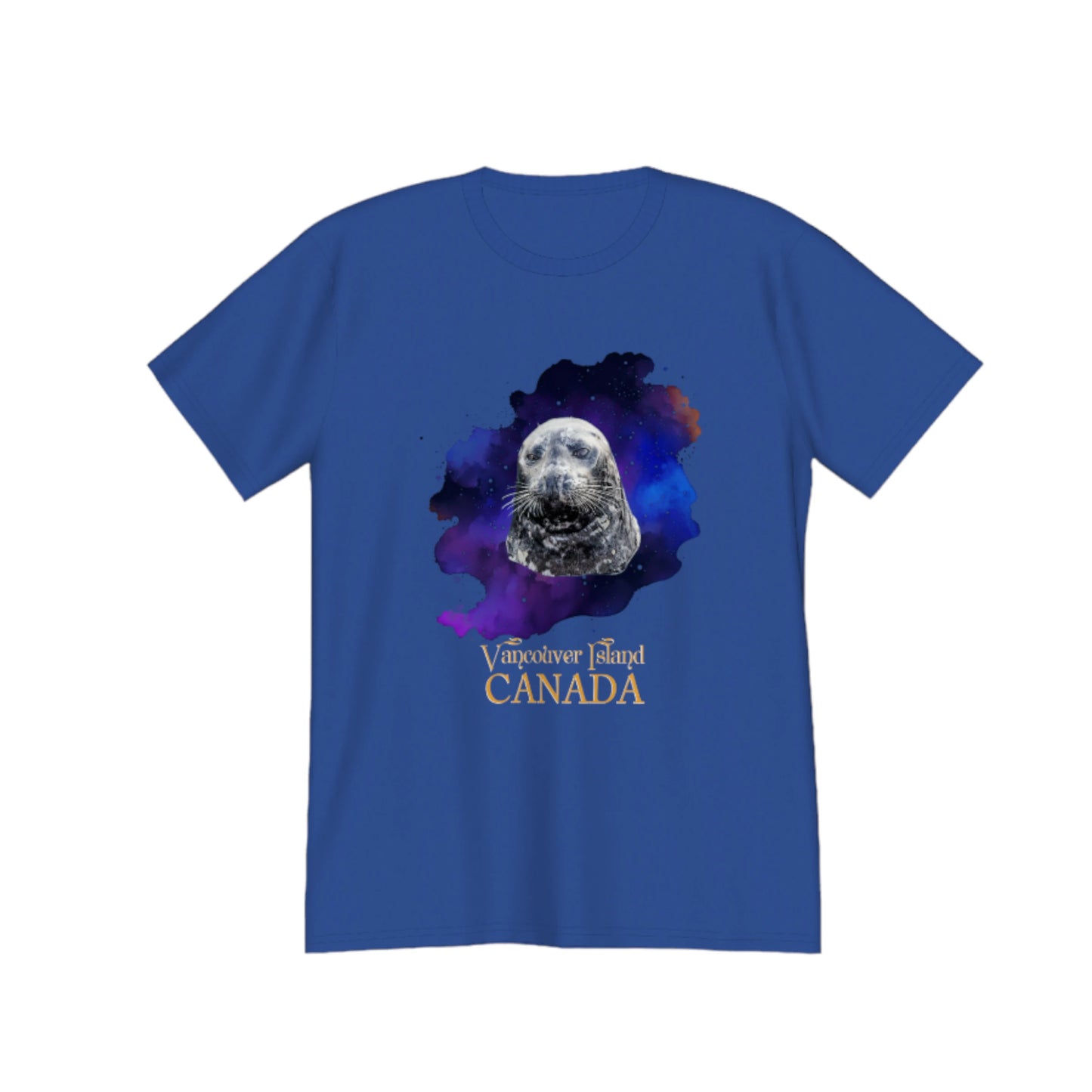 I Love Lucy Vancouver Island Canada Premium Unisex T-shirt! The image on the front of the top is of a harbour seal close up with a abstract colourful background. by van isle goddess dot com
