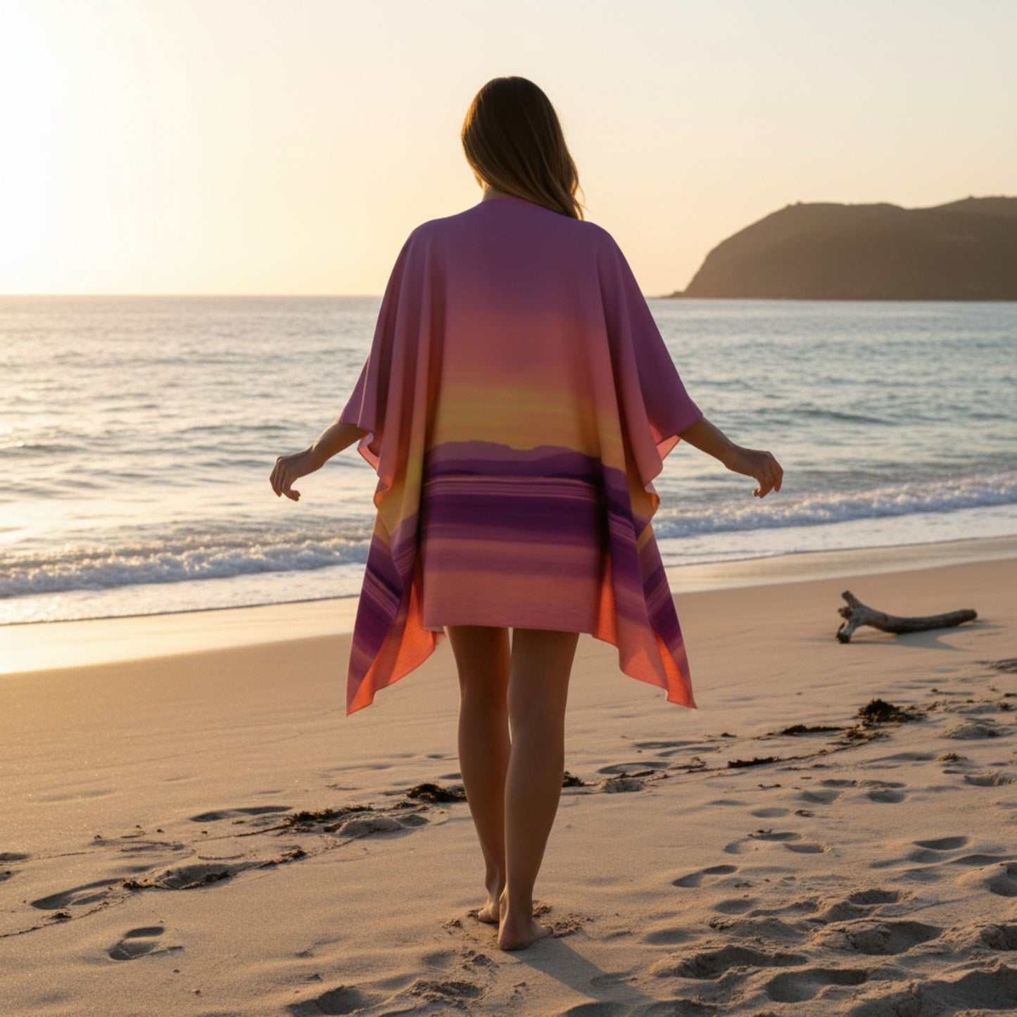 Vancouver Island Sunset Draped Kimono