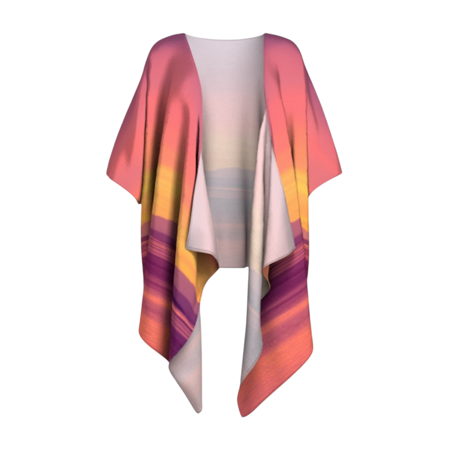 Vancouver Island Sunset II Draped Kimono