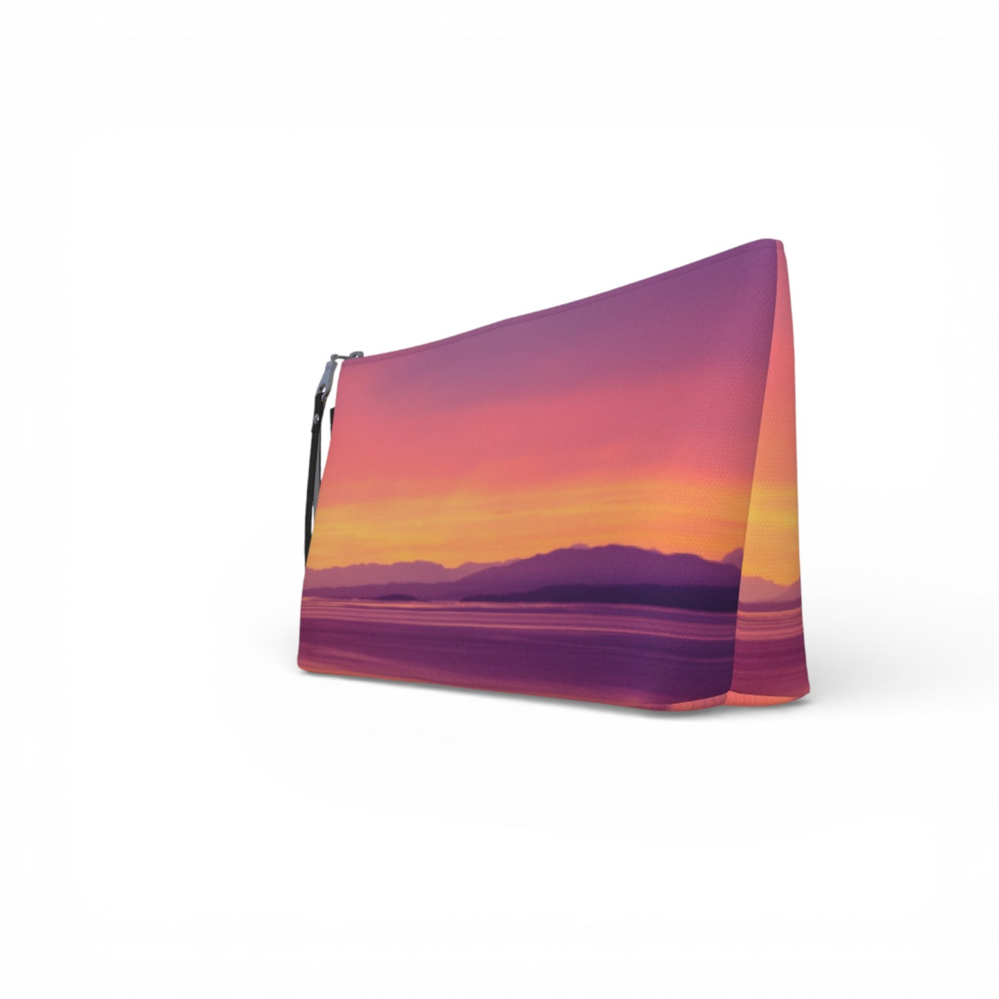 Pouch with a sunset design on a white background