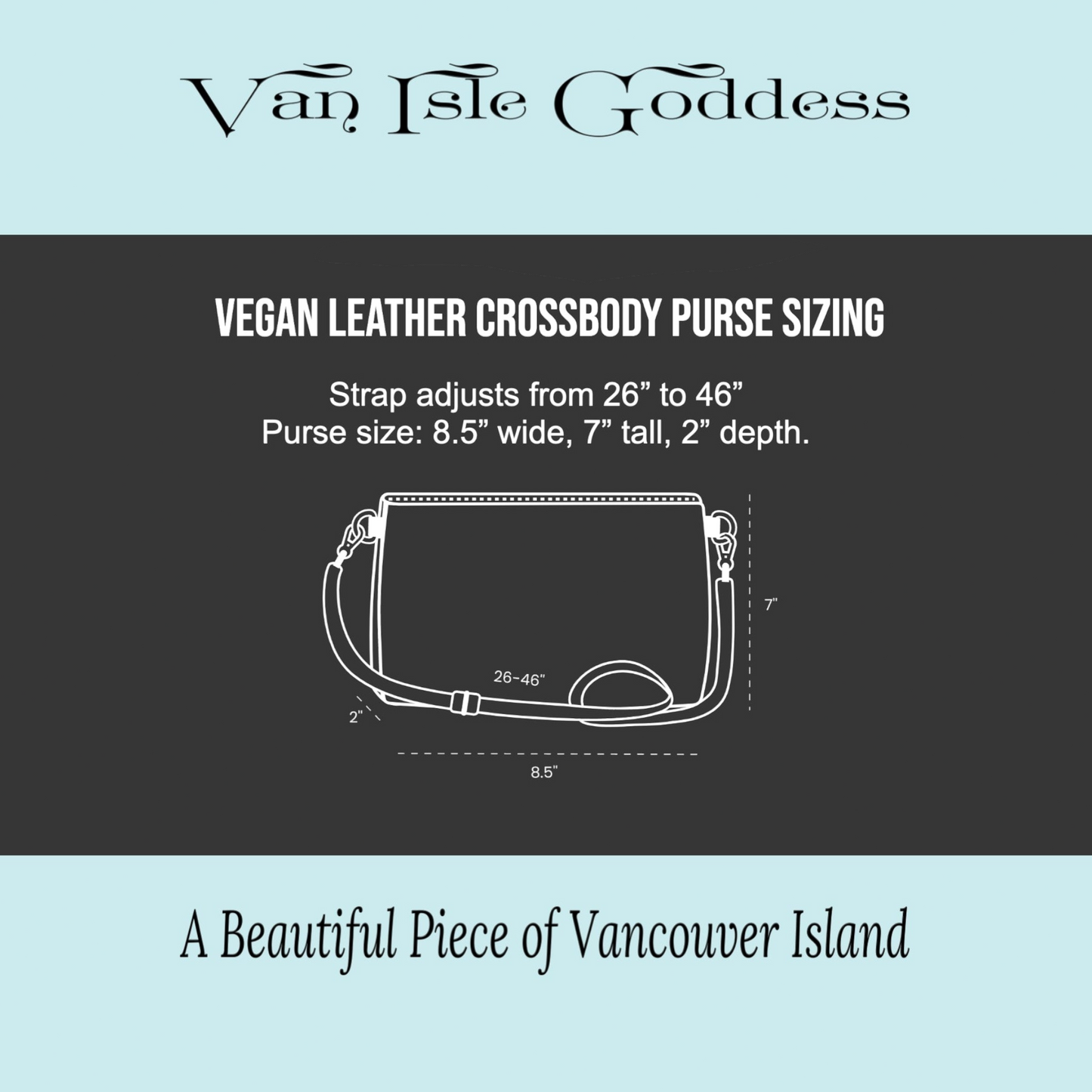 Ocean Calling Long Beach Tofino Vegan Leather Crossbody Purse