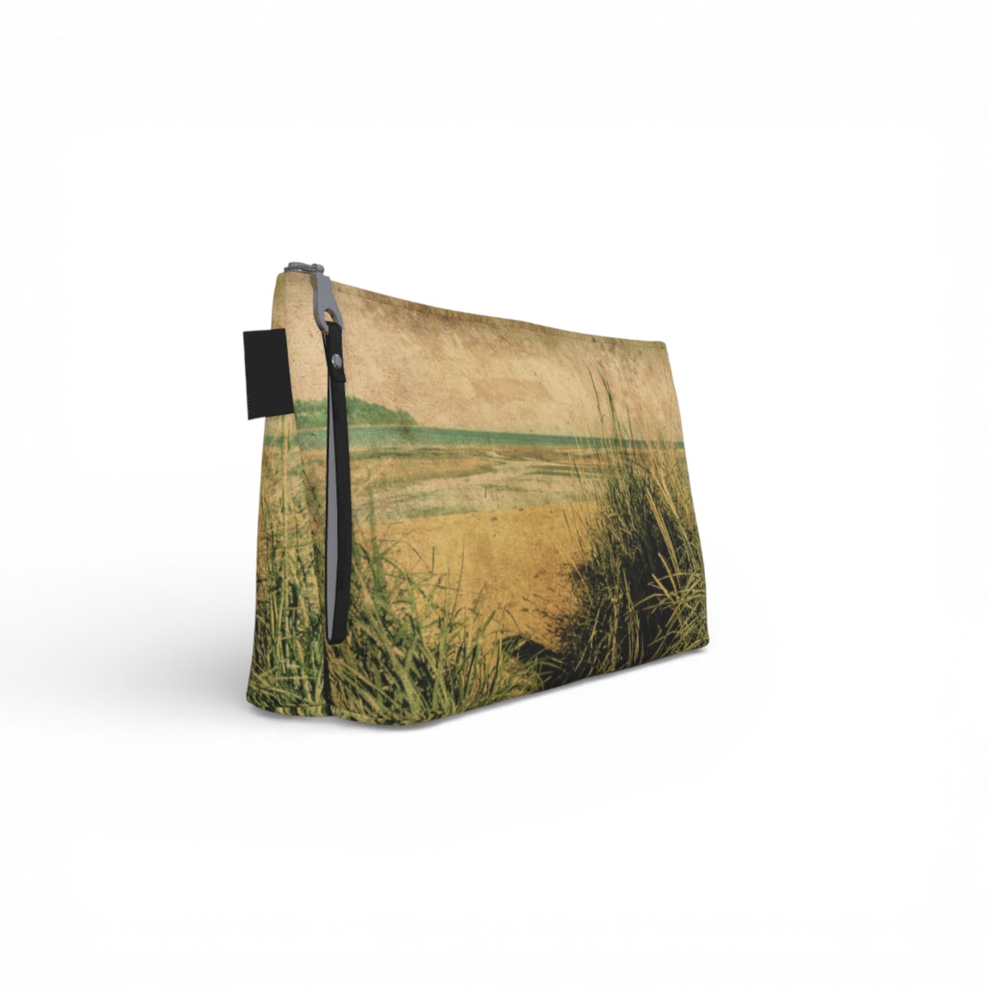 Pouch with a nature-themed design of a field on a white background