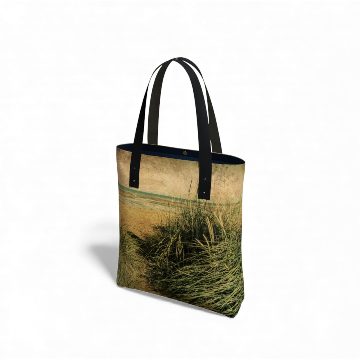Tote bag with a nature-themed design on a white background
