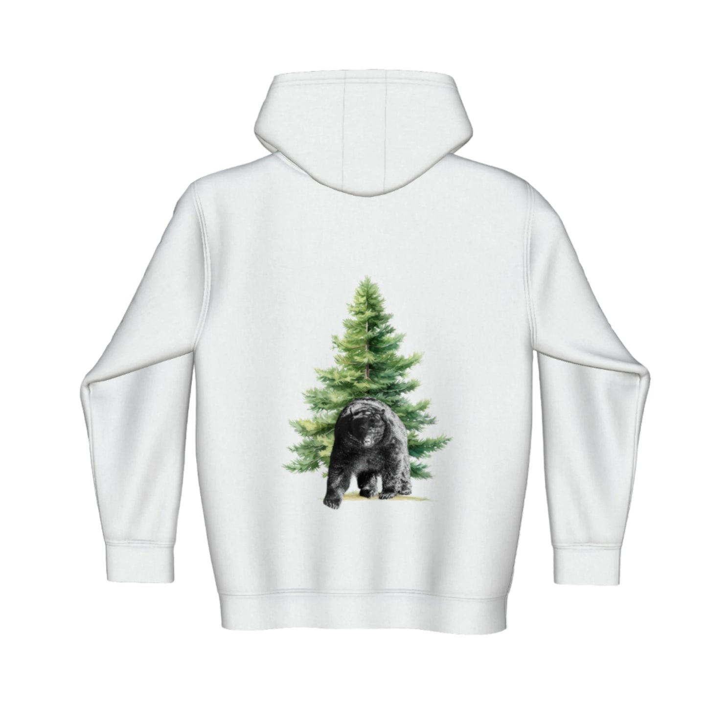 Observant Bear Premium Zipper Hoodie back