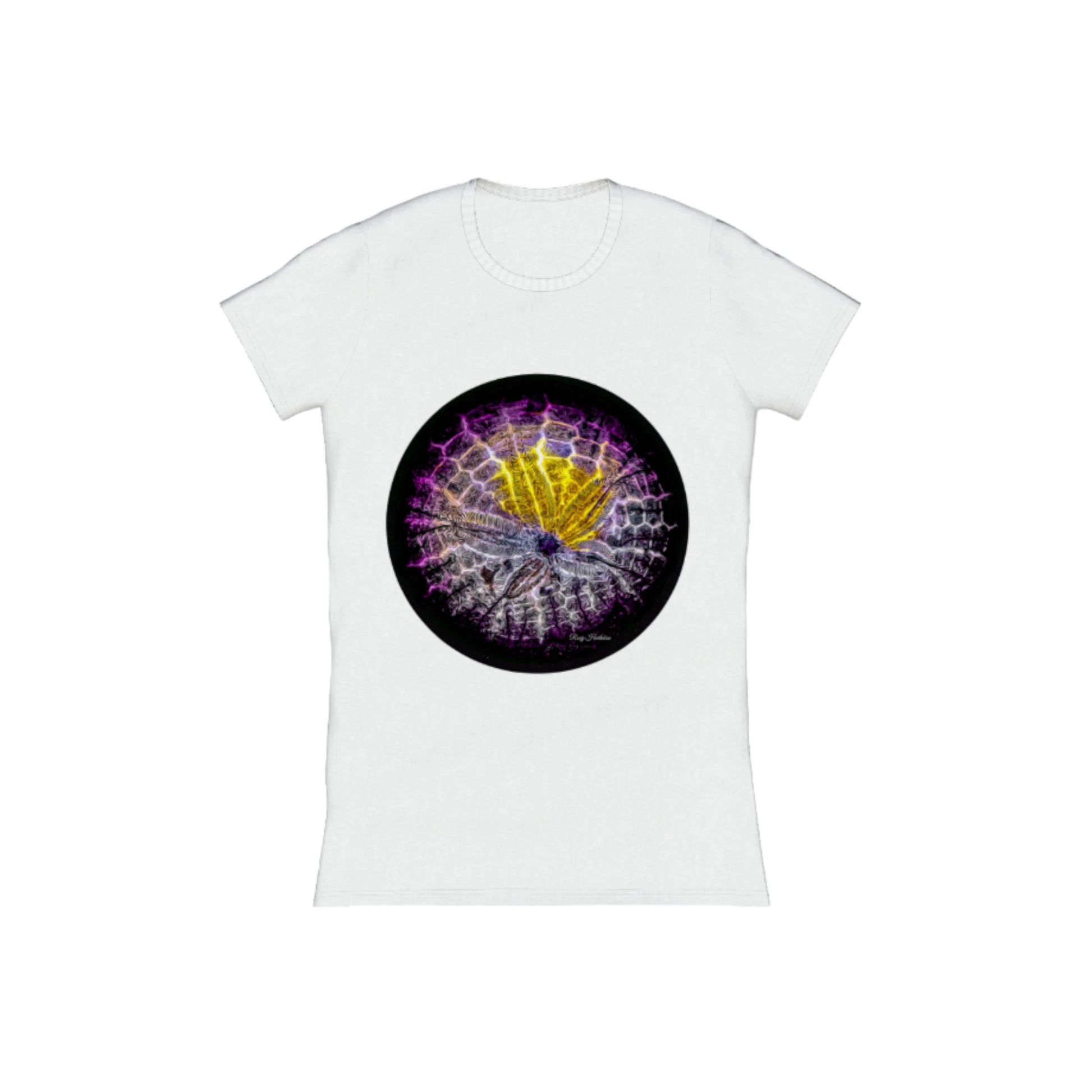 Spotlight Sand Dollar Comfort Slim Fit T-shirt. the image on the front of the shirt is a sand dollar.