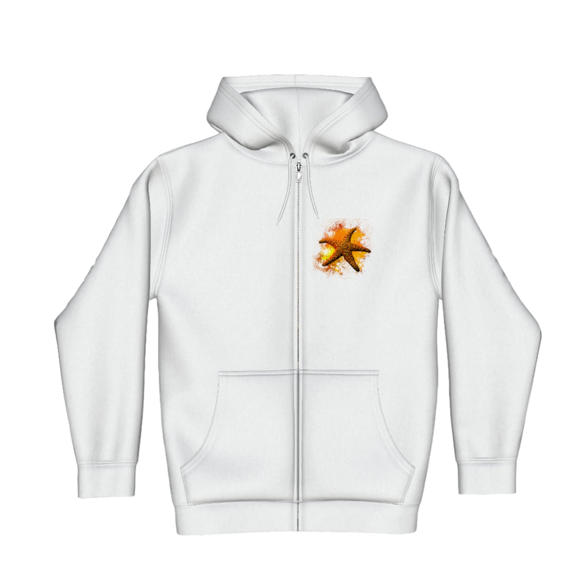 Starfish Orange Premium Zipper Hoodie front