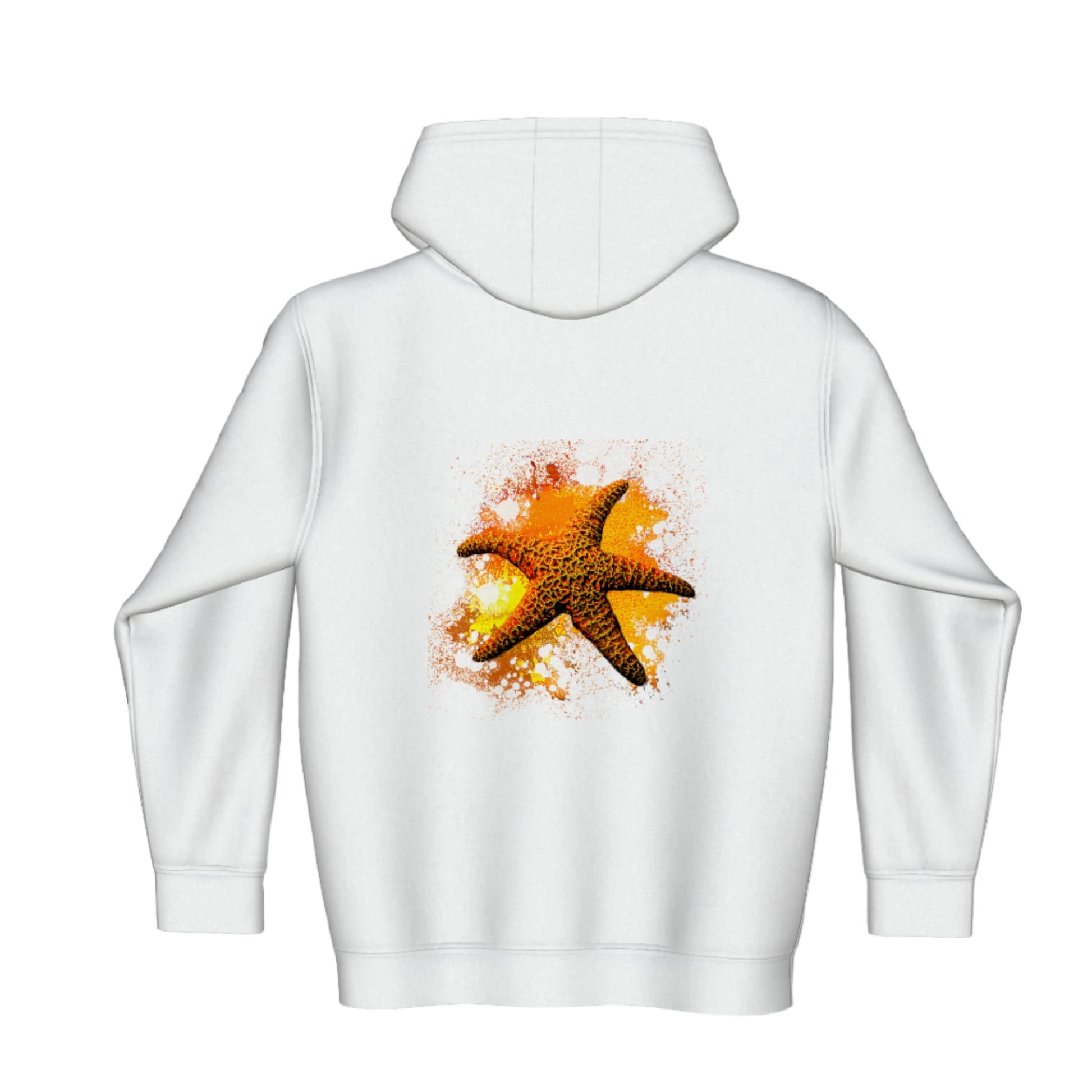 Starfish Orange Premium Zipper Hoodie back