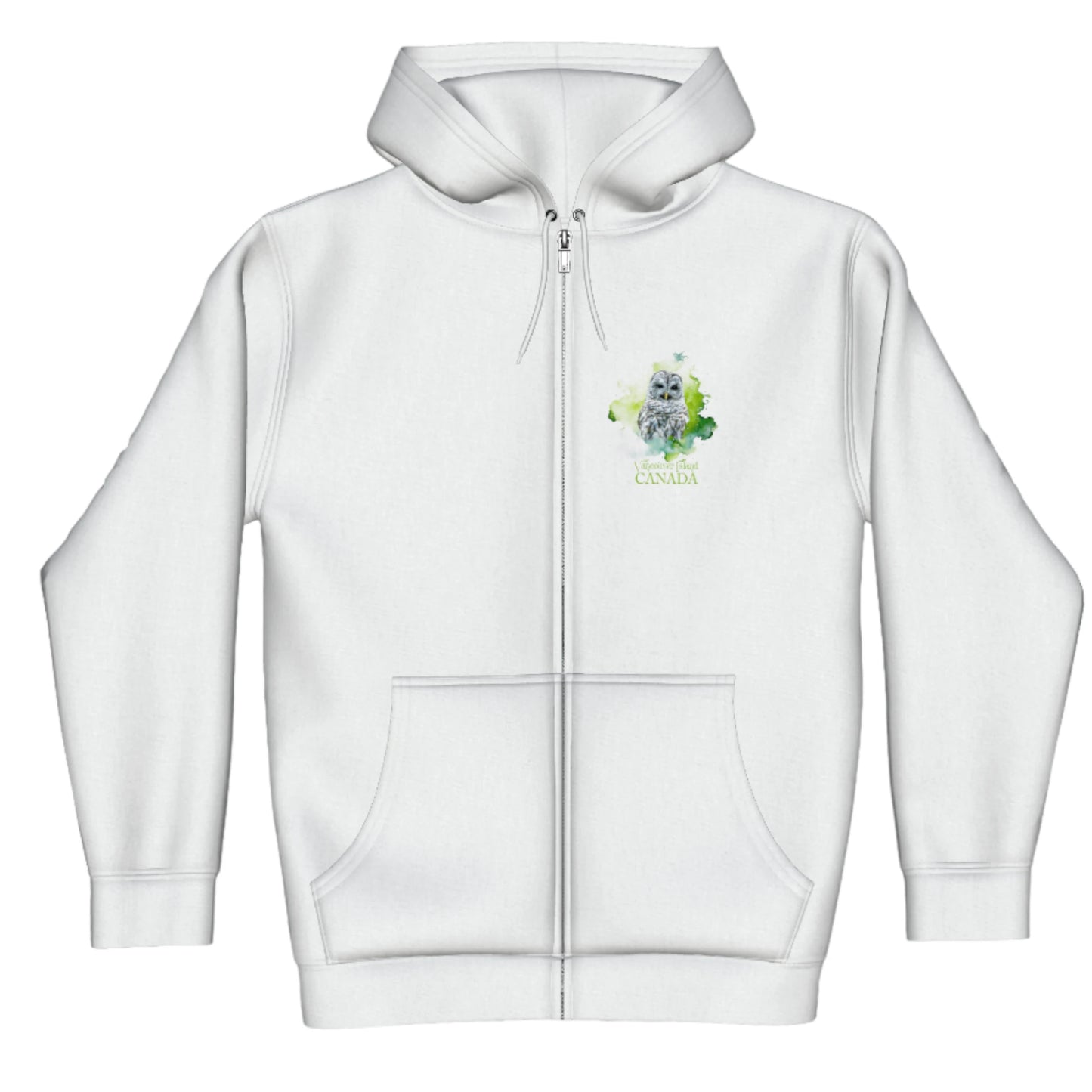 Wise Owl Vancouver Island Canada Premium Zipper Hoodie