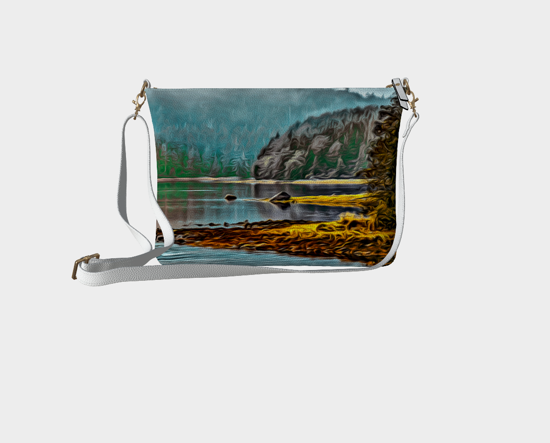 Wild Pacific Ucluelet Inlet Vegan Leather Crossbody Purse