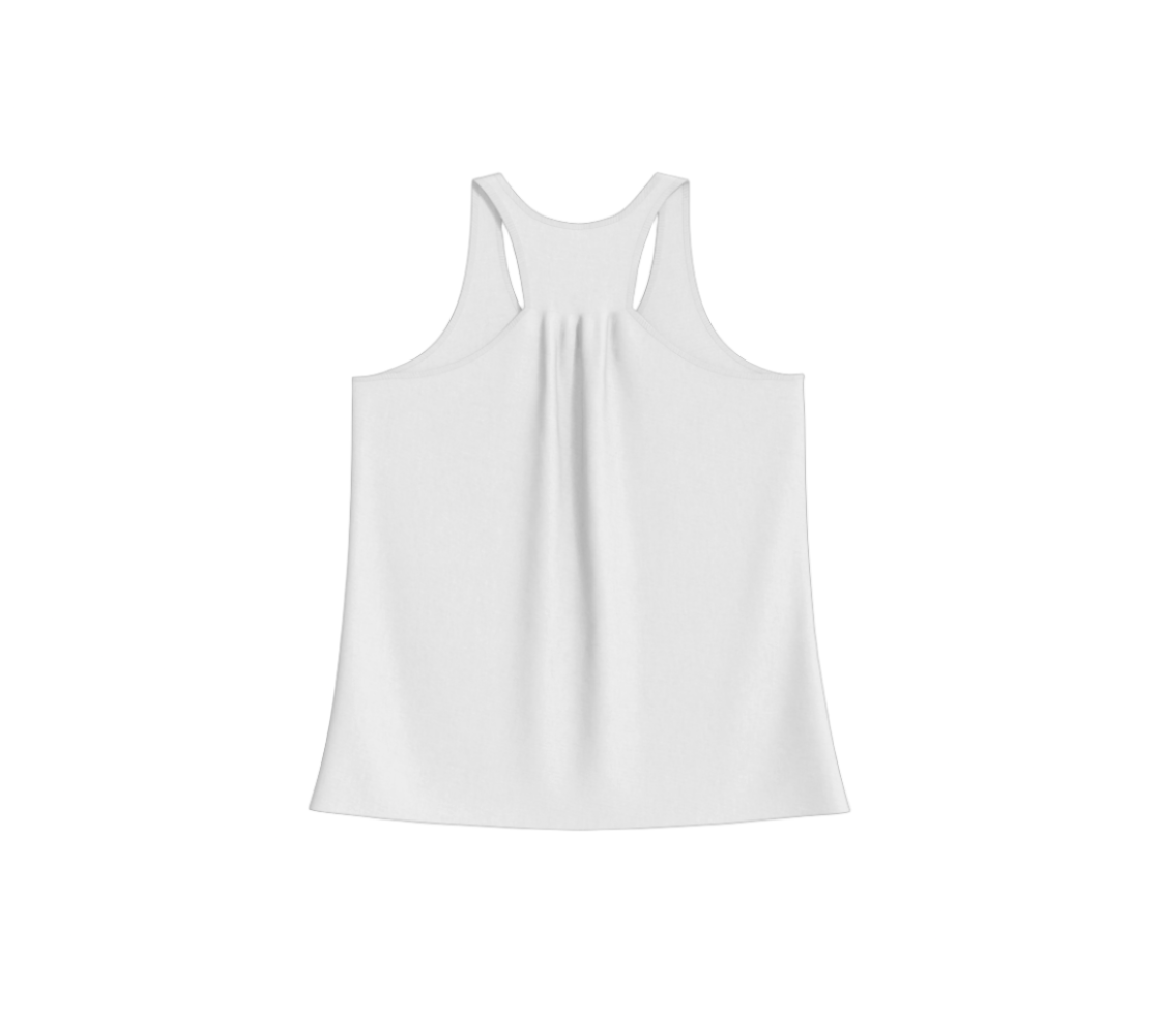 The back of the flow racerback tank top