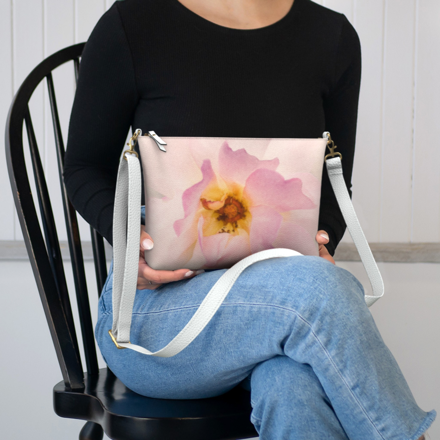 Center of My Universe Rose Vegan Leather Crossbody Purse