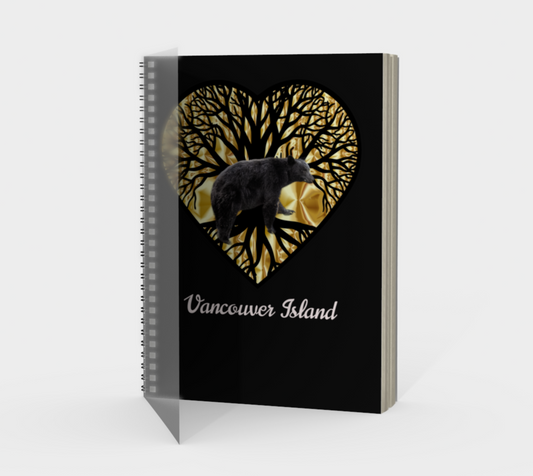 Front cover of spiral notebook of a bear Vancouver Island.