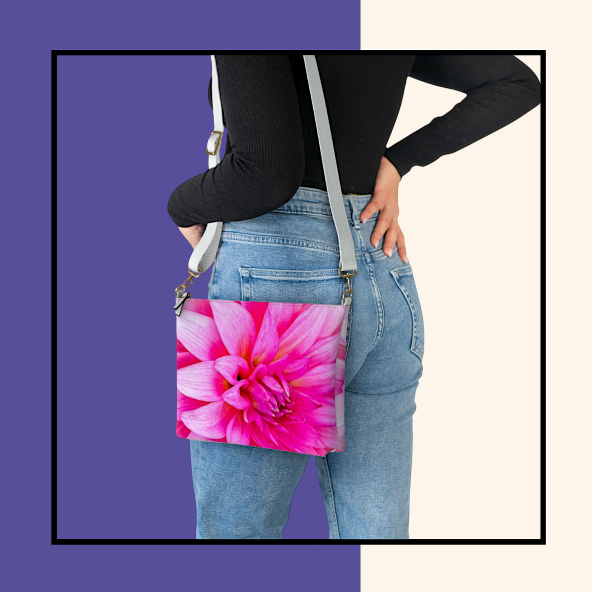 Summer Dahlia Vegan Leather Crossbody Purse