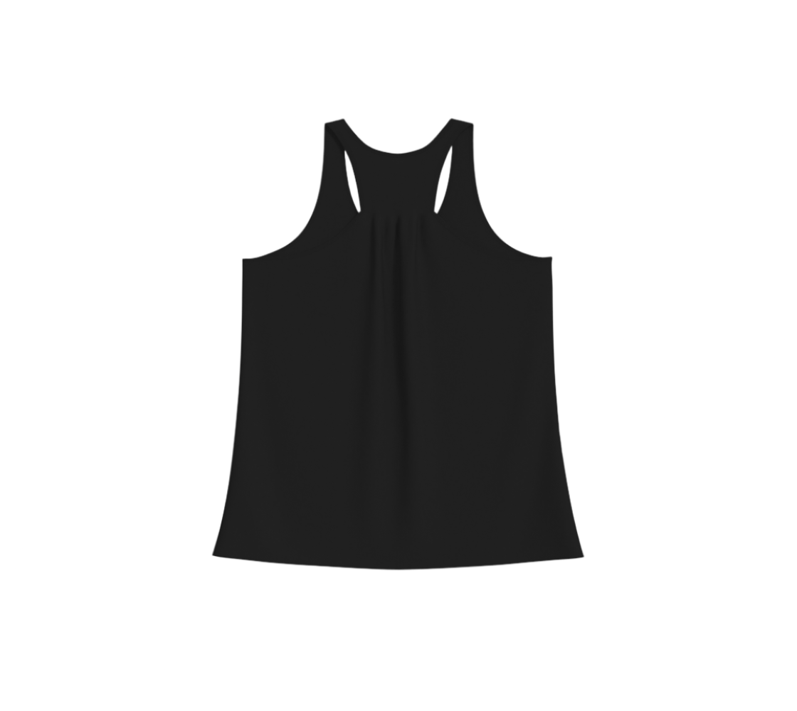 The back of the flow racerback tank top