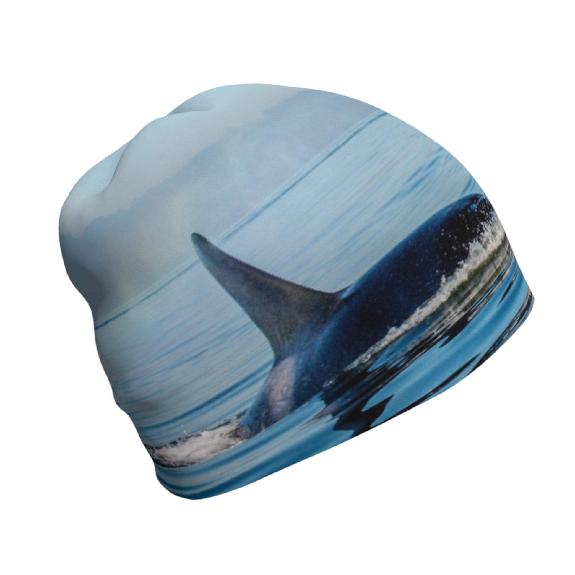 Right side Orca Spray beanie.