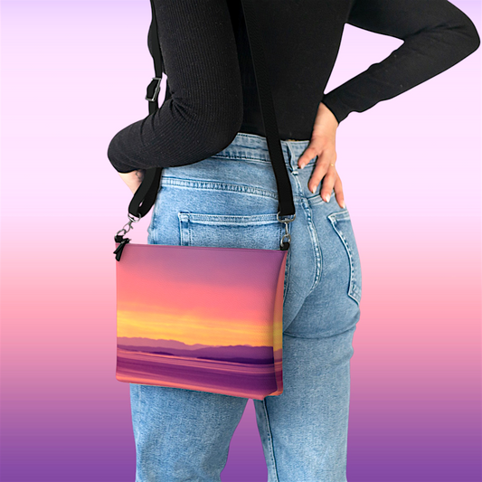Vancouver Island Sunset Vegan Leather Crossbody Purse