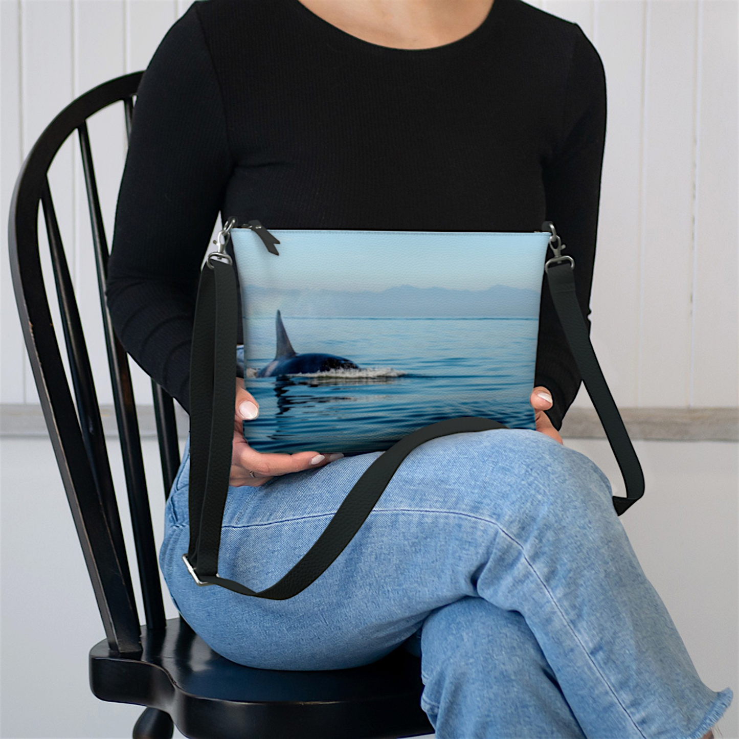 Orca Spray Vegan Leather Crossbody Purse