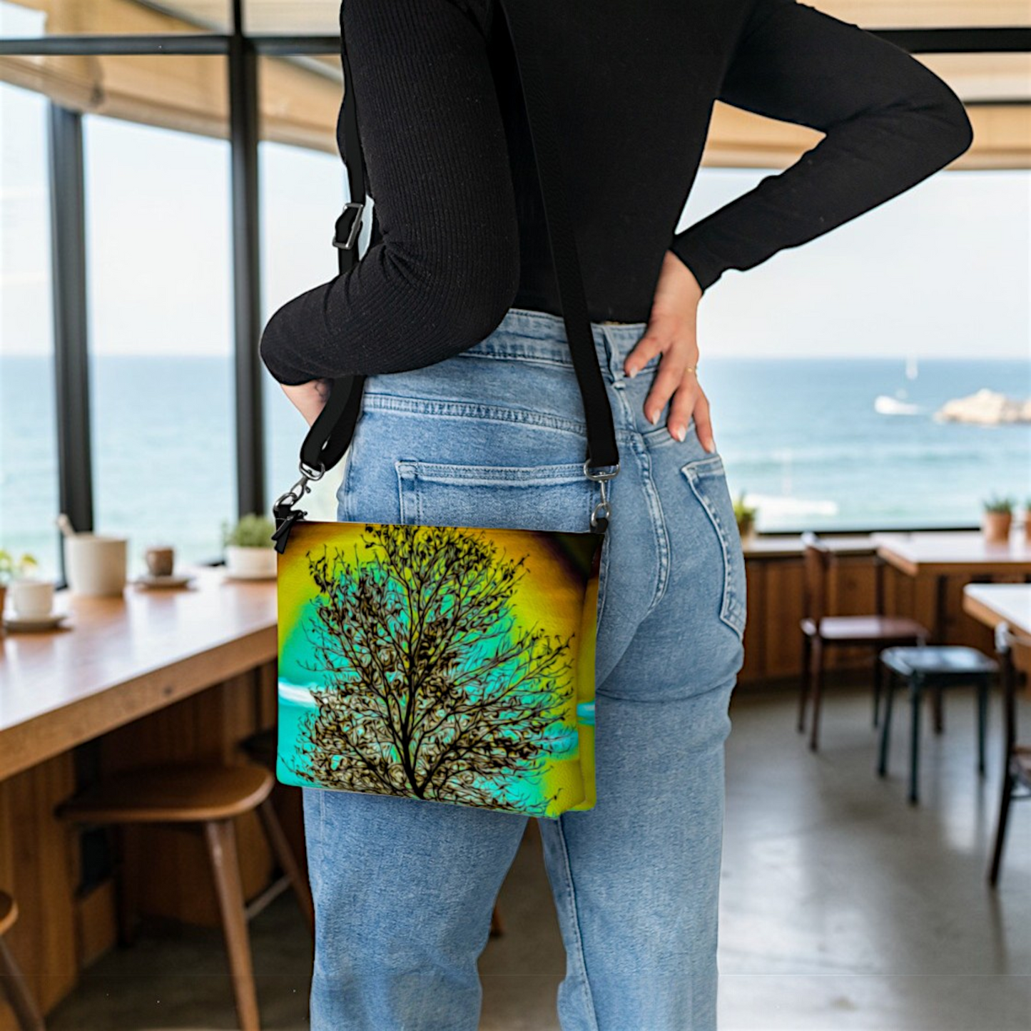 Island Tree of Life Vegan Leather Crossbody Purse