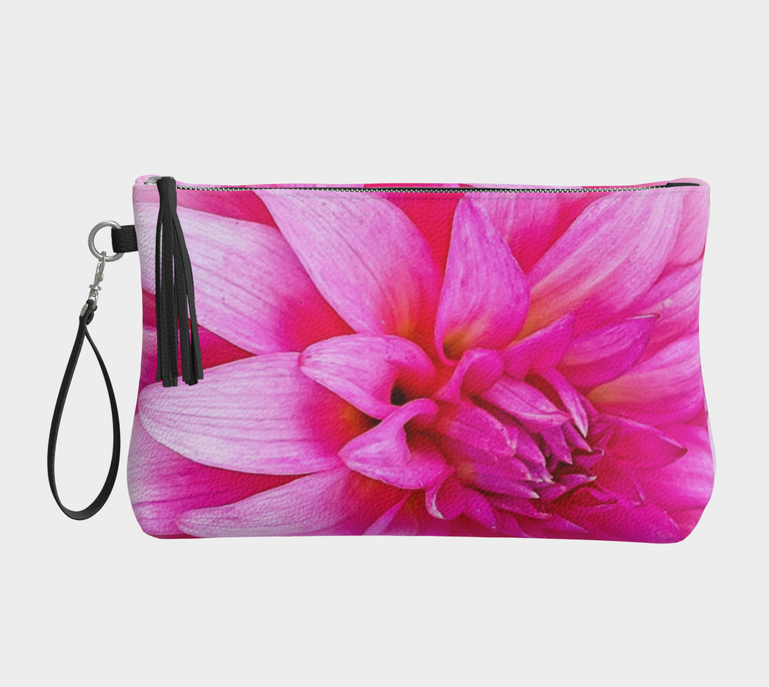 Summer Dahlia Vegan Leather Makeup Bag