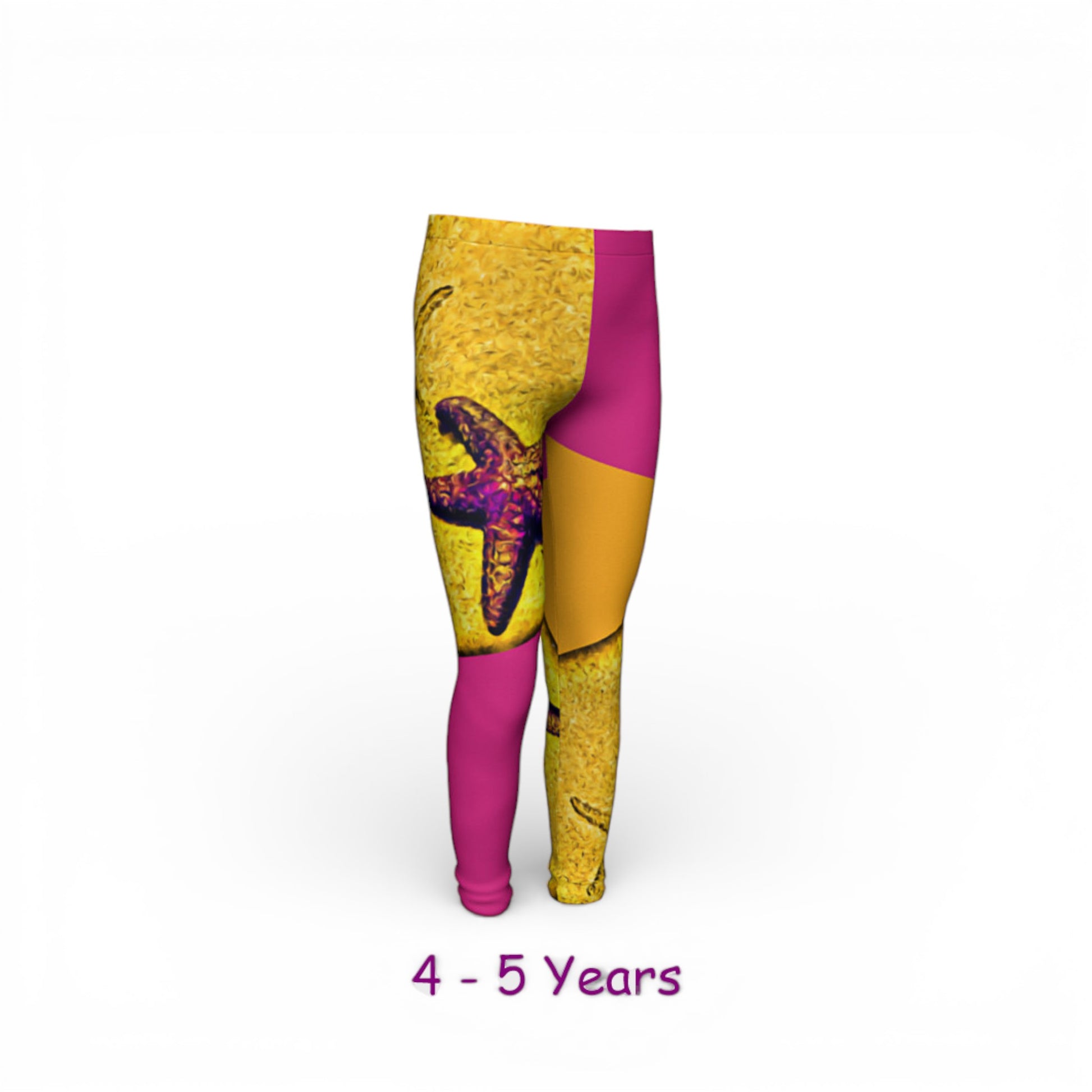 Colorful leggings with a design on a white background