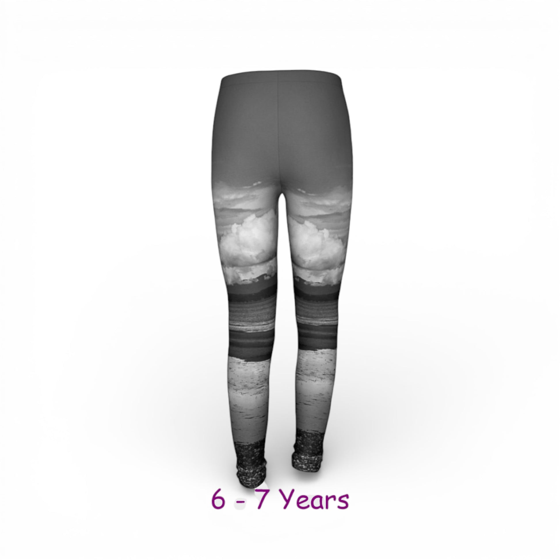 Gray leggings with a pattern on a white background